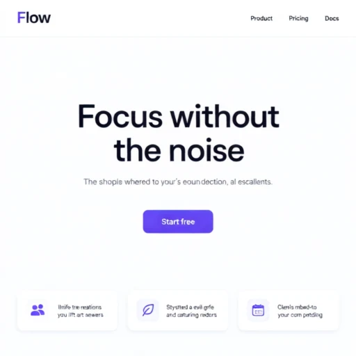 The full Flow landing page mockup