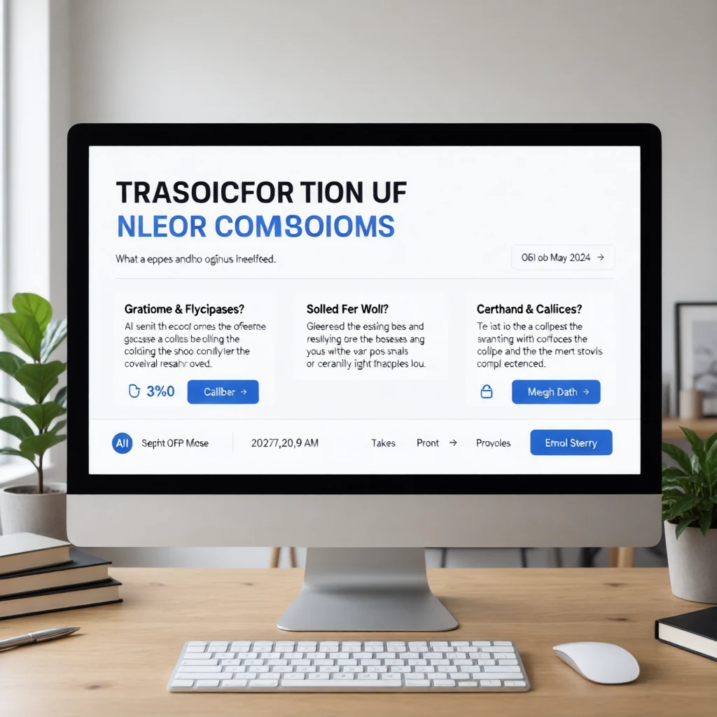A generic stock-photo render of a monitor on a desk with scrambled text